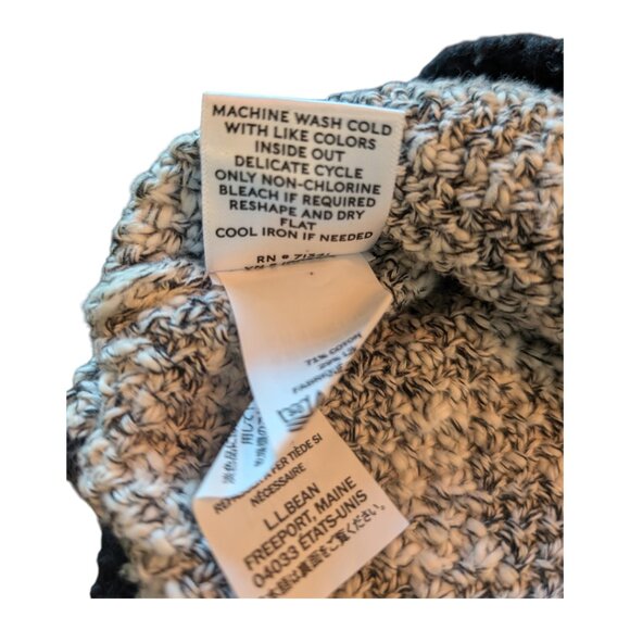 L.L. Bean Signature Cotton/Linen Ragg Sweater, Women's Large, Gray Black - Picture 10 of 11